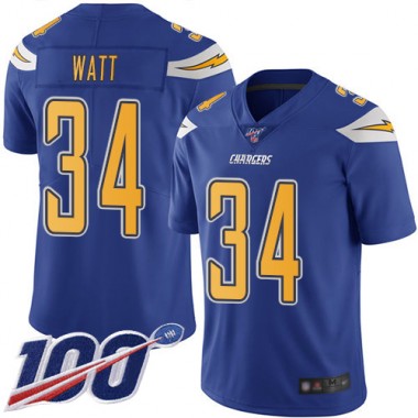 Los Angeles Chargers NFL Football Derek Watt Electric Blue Jersey Youth Limited 34 100th Season Rush Vapor Untouchable